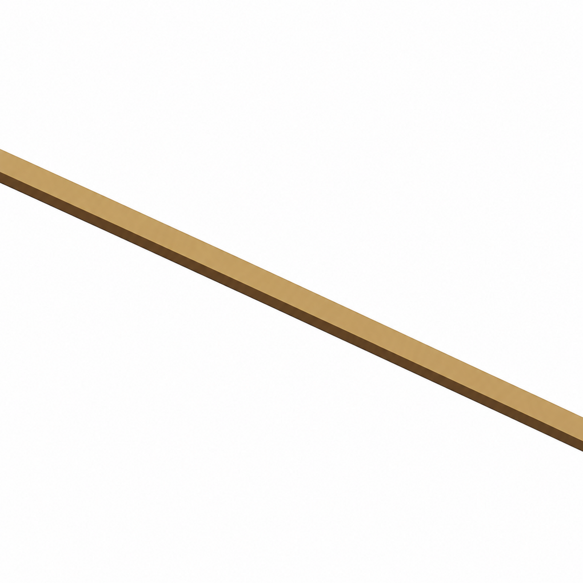 Amber 1.5 m track rail, partial gold-coloured rail detail with both ends outside the frame.