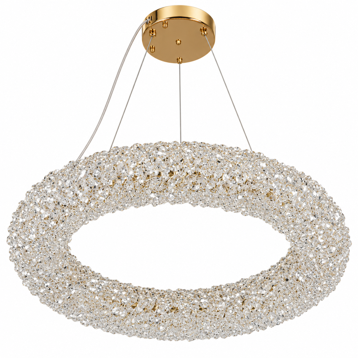 Aureole Crystal Halo Chandelier, studio view on white