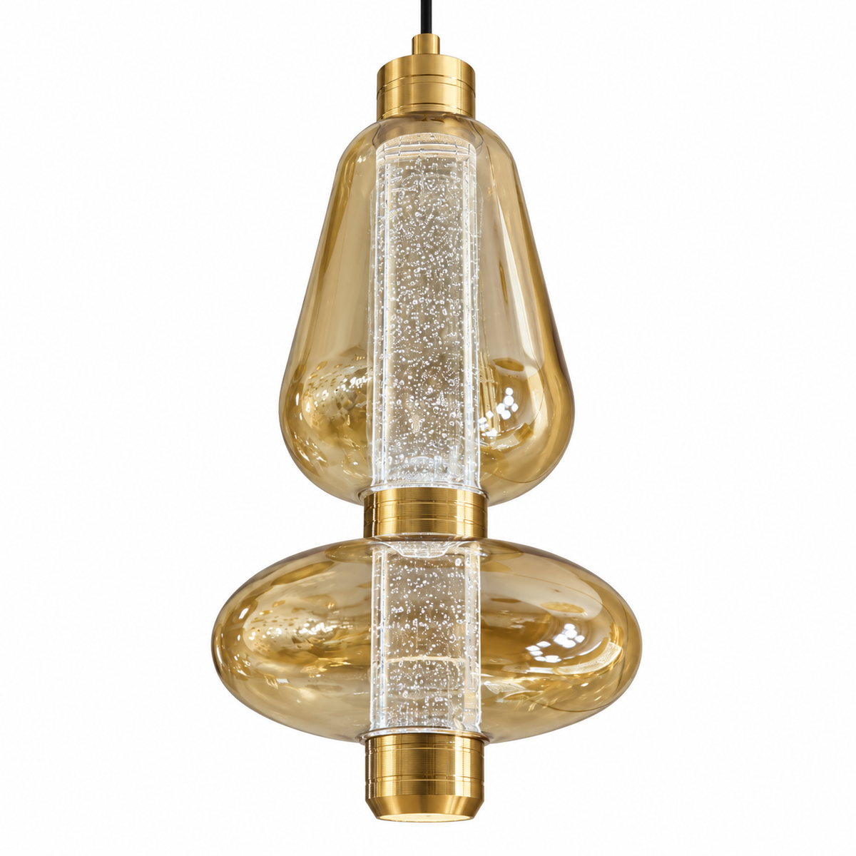 Avenelle Amber-Toned Pendant with Crystal Detail – studio view on white