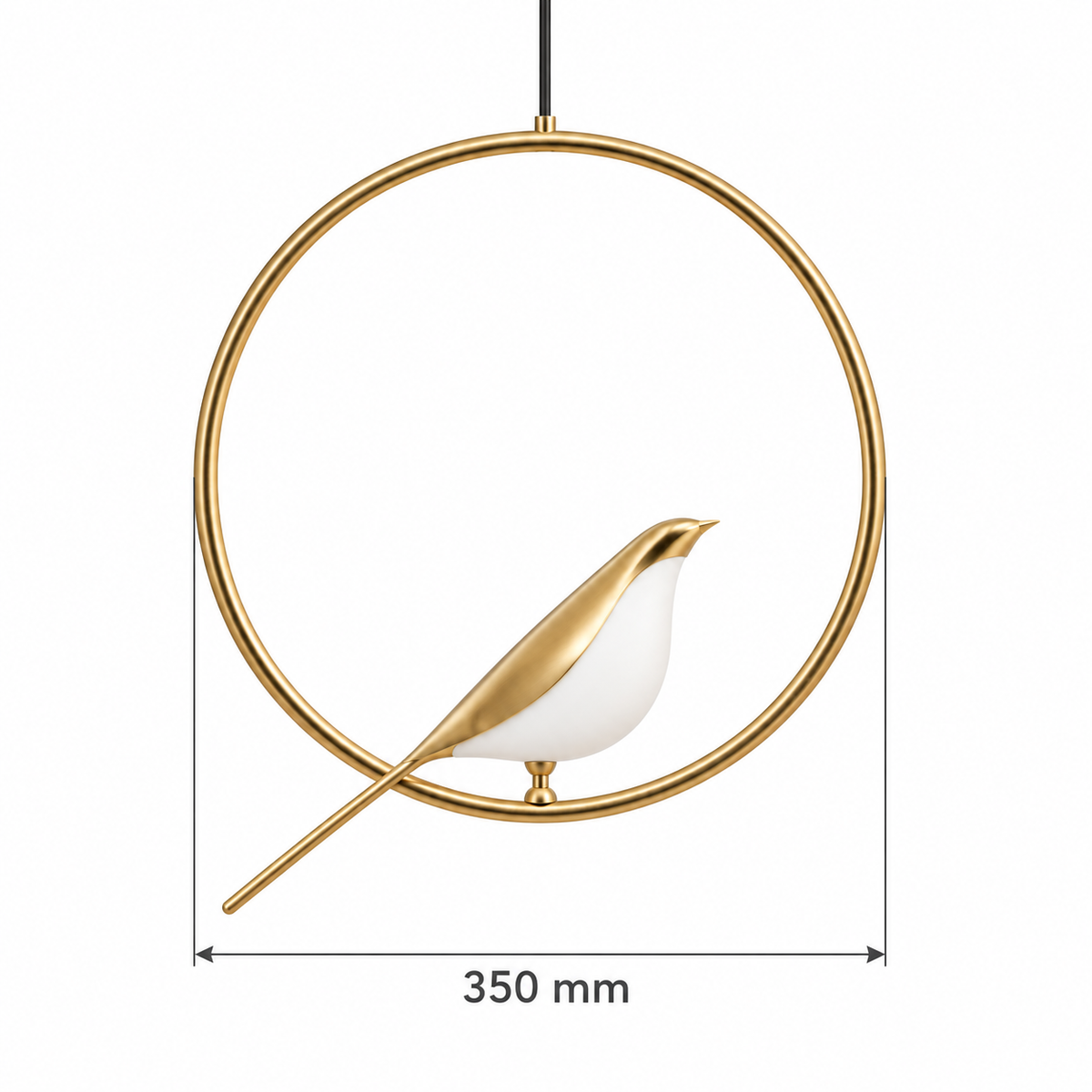 Avina Bird & Ring Pendant Light, confirmed dimension diagram