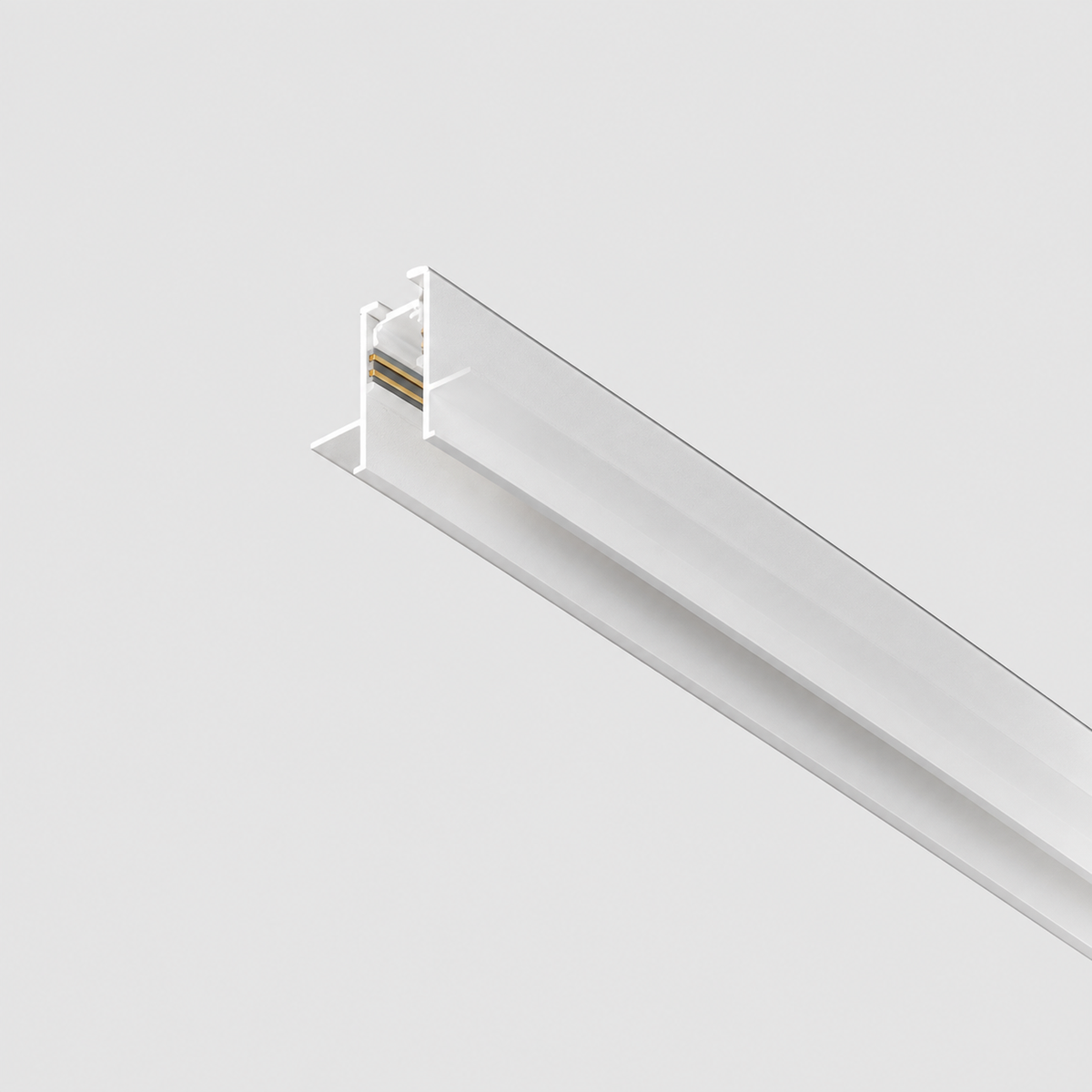 Recessed track for the Bespoke 20 mm White system; family image shared across 1 m, 2 m and 3 m length options.