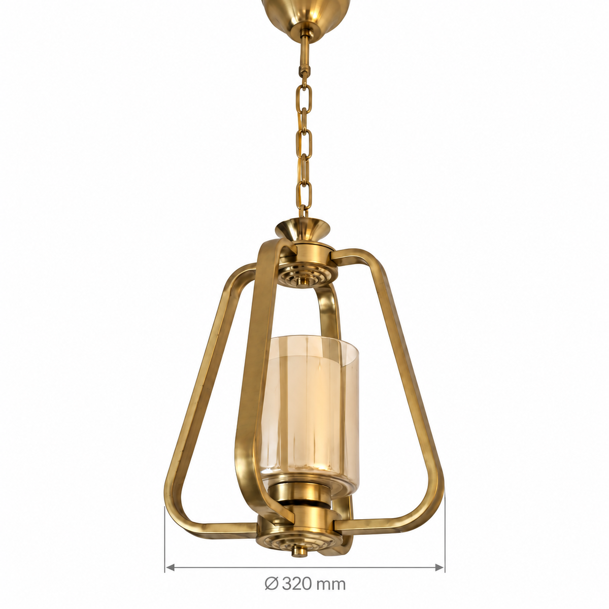 Brinley Amber Cylinder Lantern Pendant – confirmed dimensions in millimetres