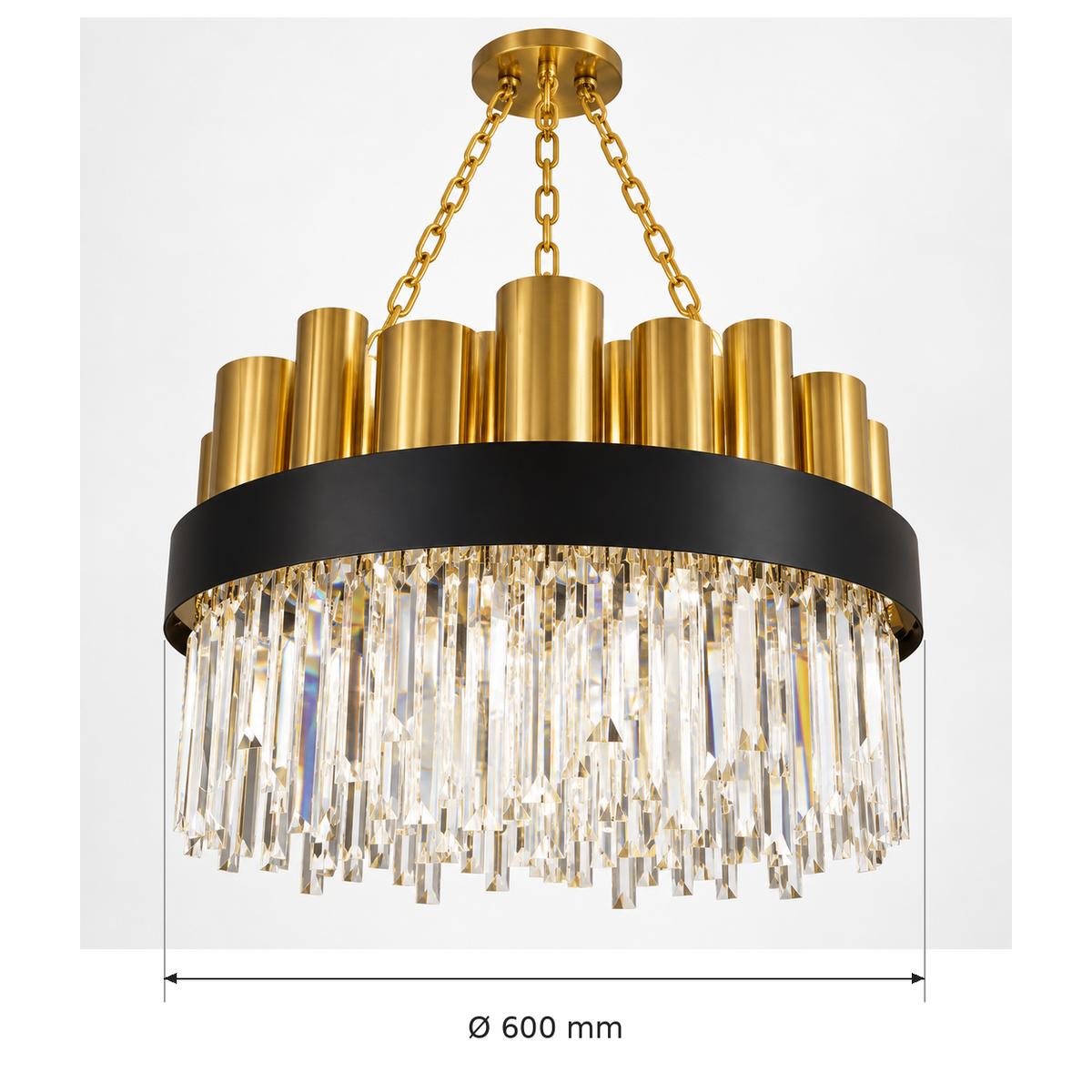AURELIS chandelier dimension image, 600 mm diameter
