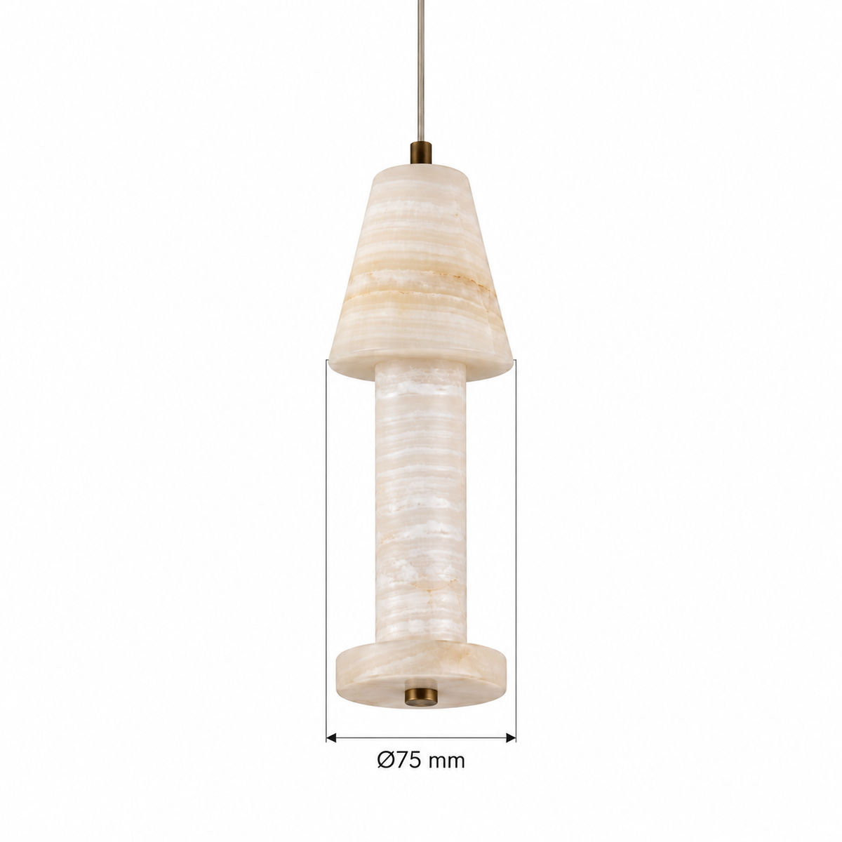 Calma Single Stone Pendant Light – confirmed dimensions in millimetres