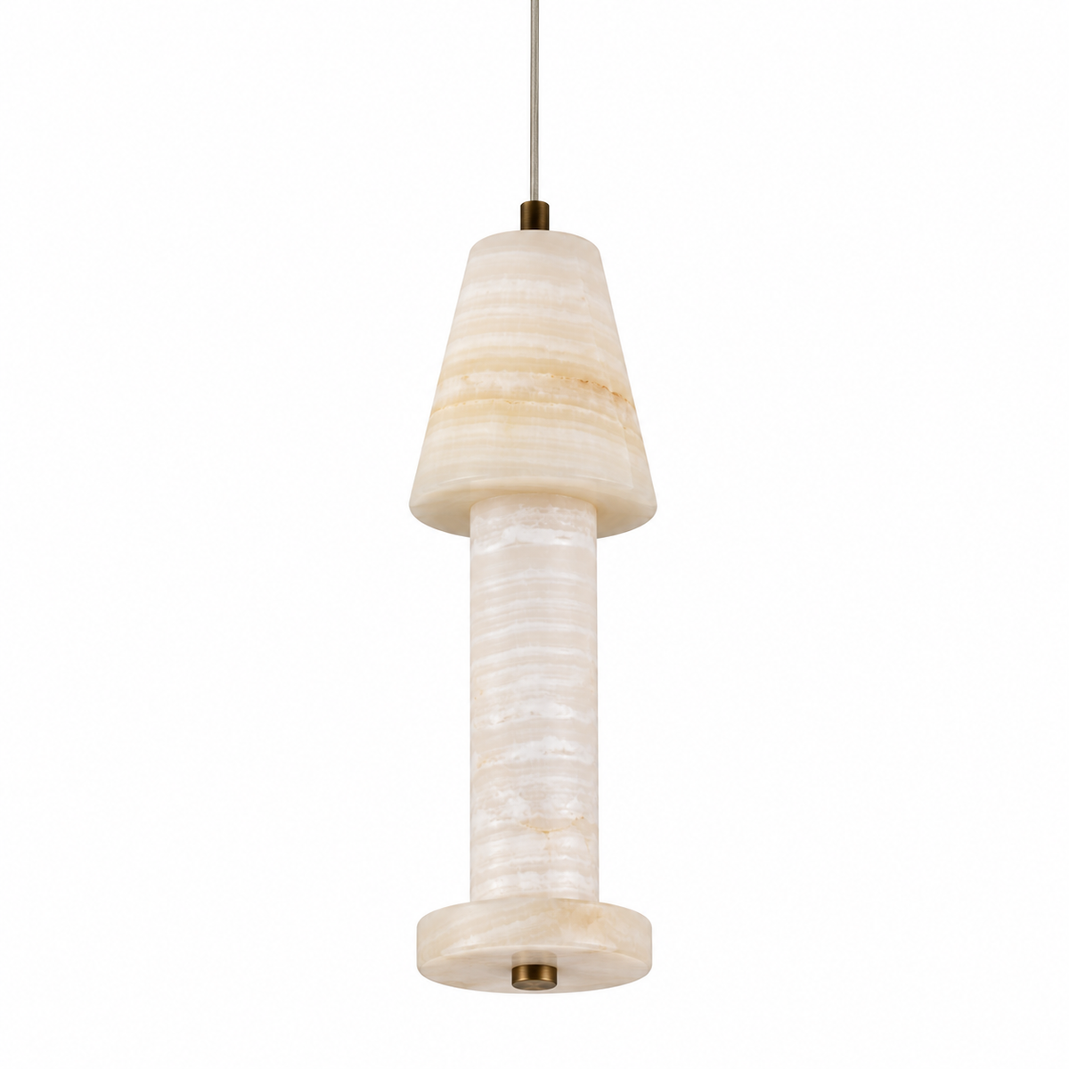 Calma Single Stone Pendant Light – studio view on white