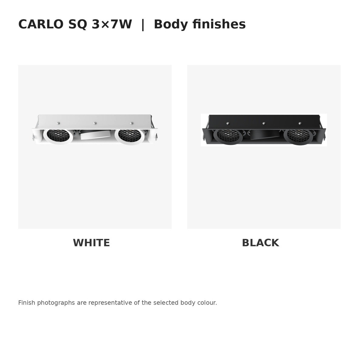 CARLO SQ 3×7W white and black finish guide