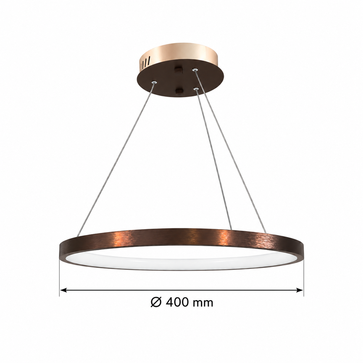 Coffee Wide-Ring Pendant, dimension diagram; ring diameter 400 mm