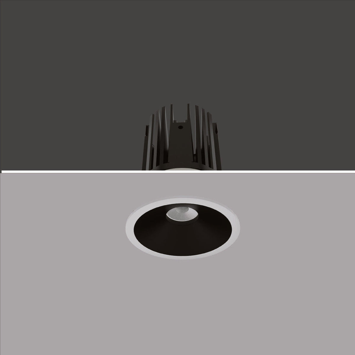 CORE 15W and 18–20W recessed downlight — original catalogue installation view, representative finish