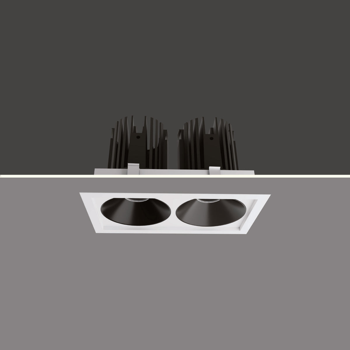 CORE DOUBLE 30W and 40W twin-head recessed downlight, representative catalogue view