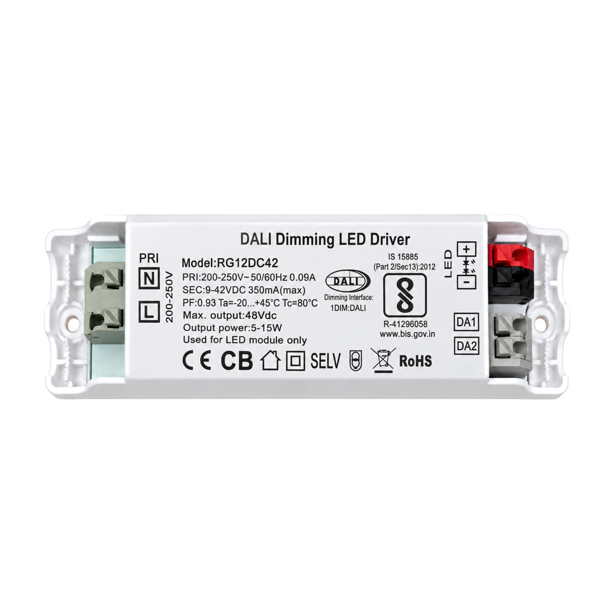 DALI 15W constant current LED driver RG12DC42 350mA