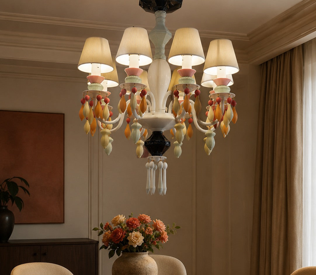 Colorful Ceramic Chandelier full original in-situ image