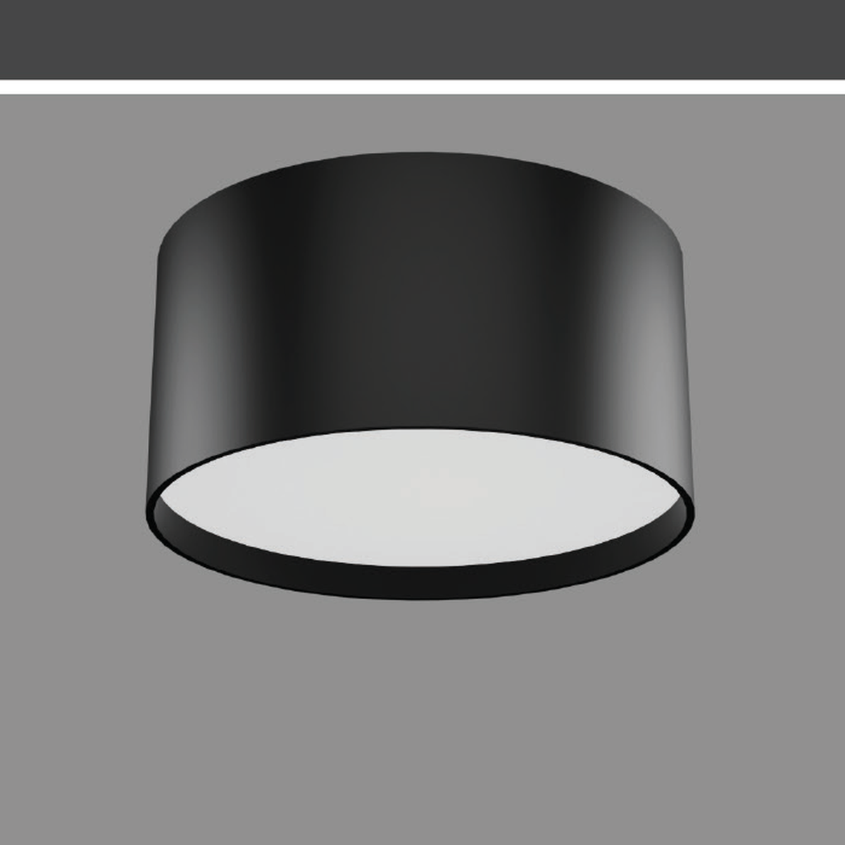 Original DRUM black-body cylindrical surface-mounted diffused downlight family reference; pictured wattage unconfirmed and white-body photograph unavailable.