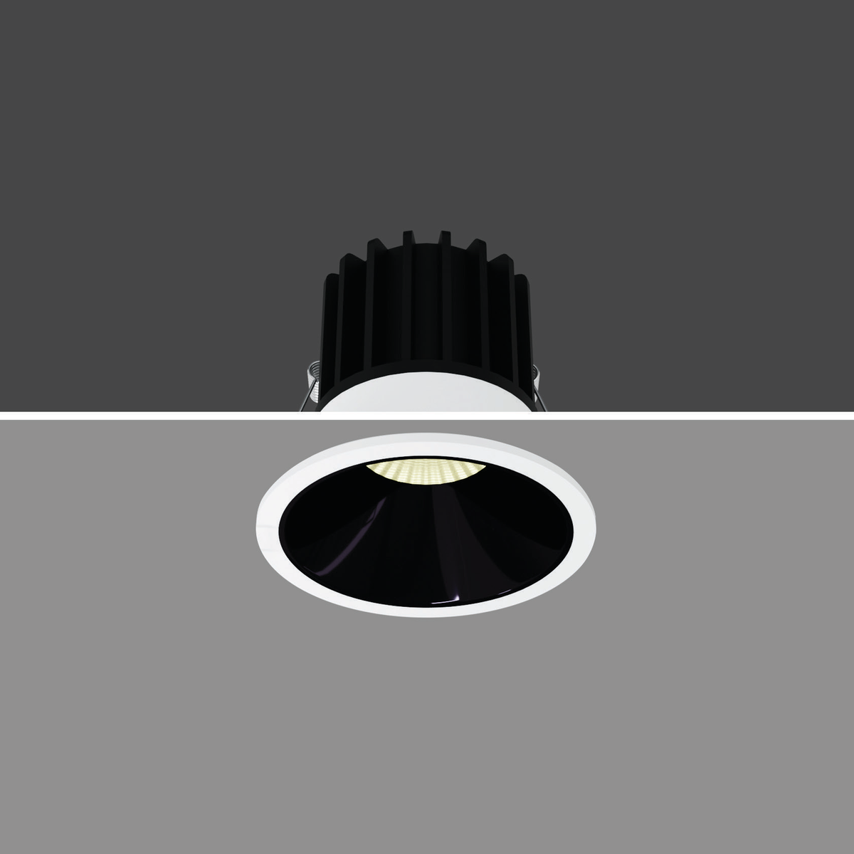 DUPPLE-02 recessed downlight — representative installed view