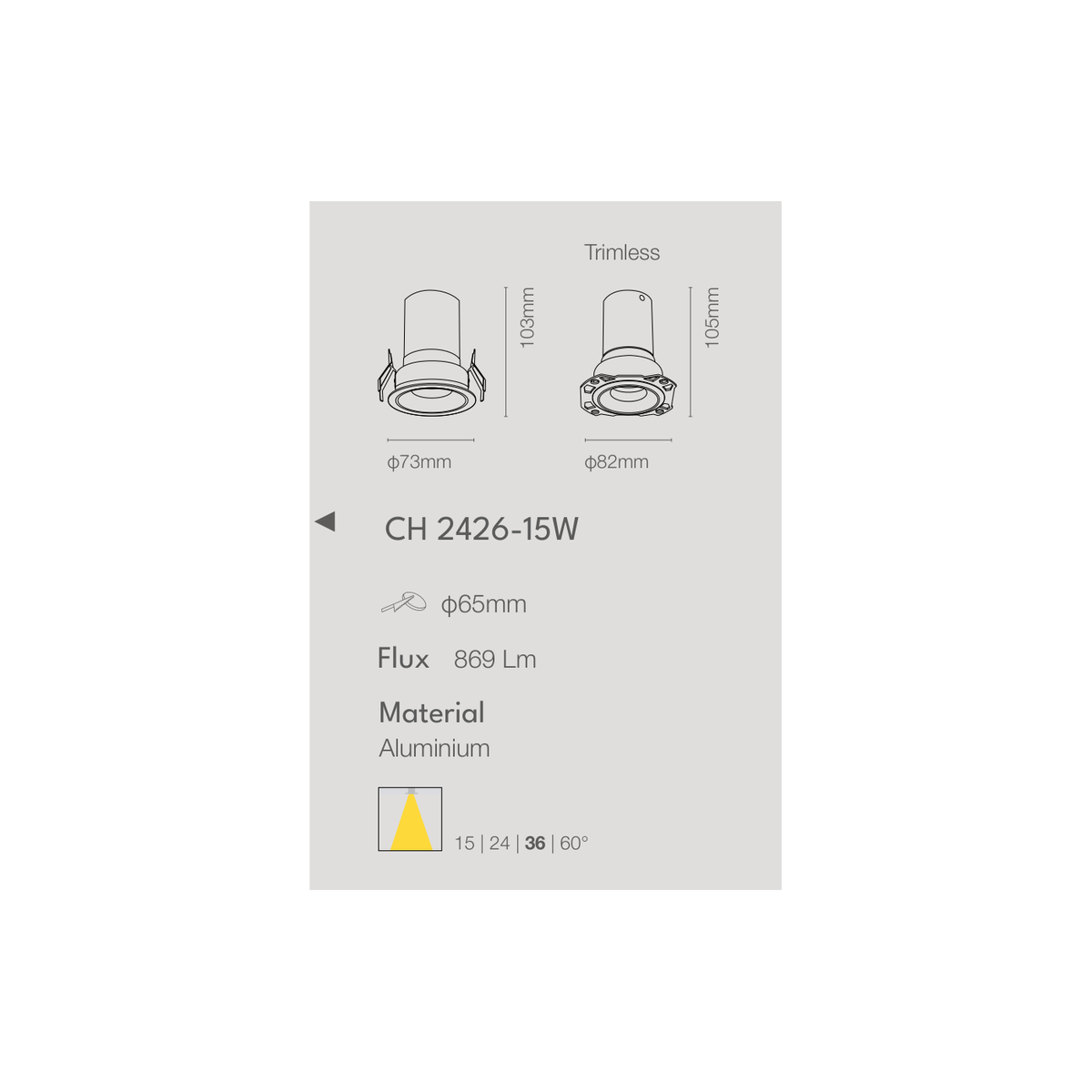 FIGHTER 15W trimless dimensions