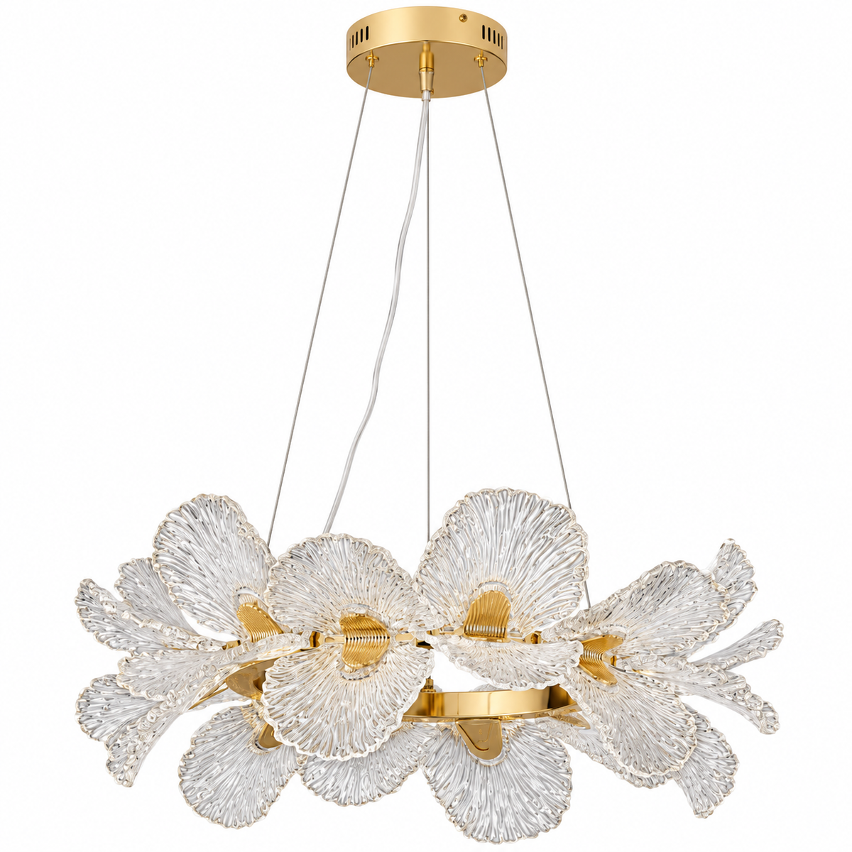 Florielle Sculpted Petal Chandelier, studio view on white