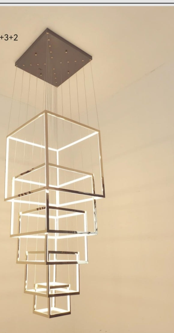 Geometric cube cascade chandelier original product reference