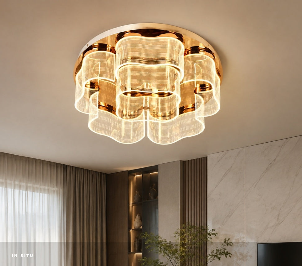 Golden Ripple Acrylic Ceiling Light full original image