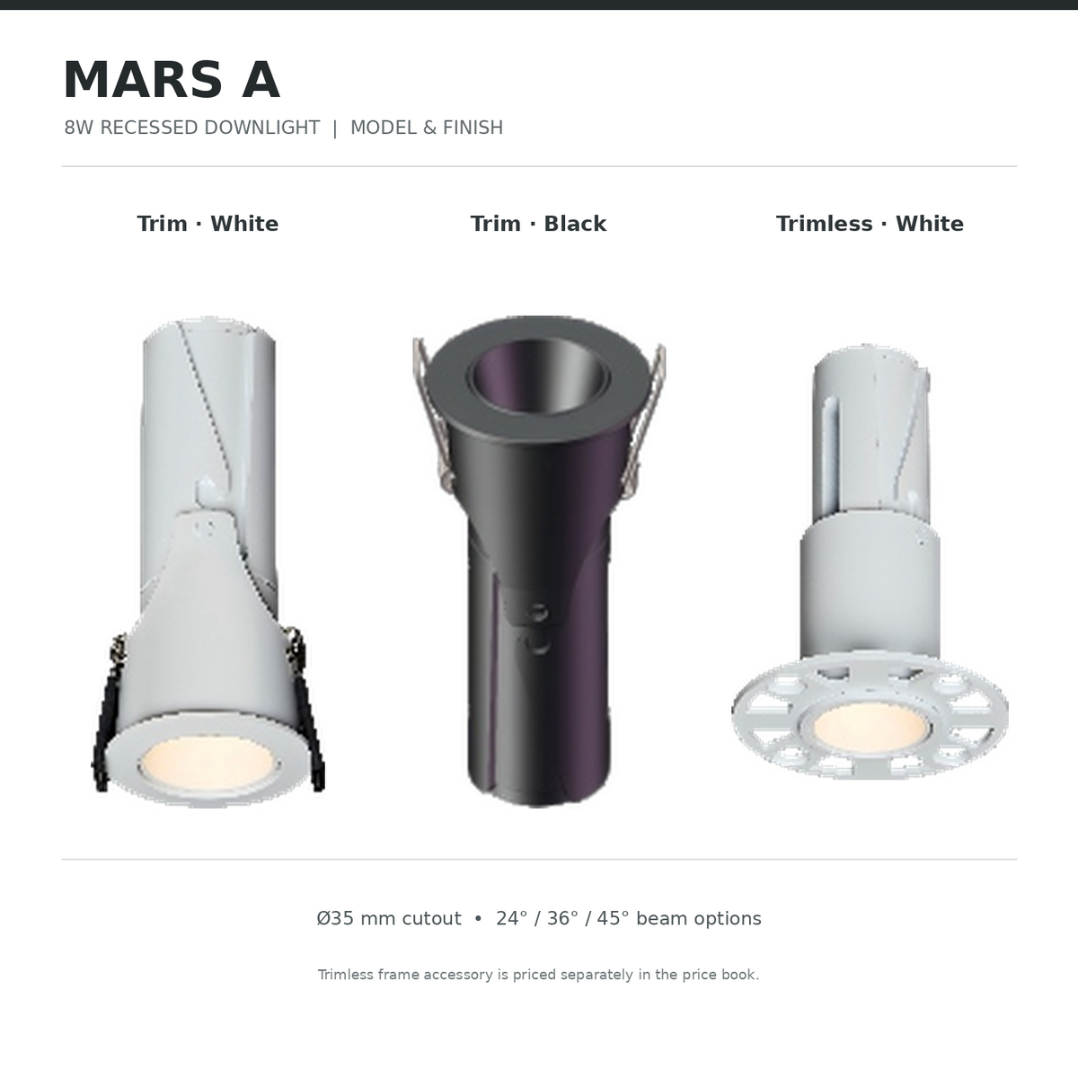 MARS A model and finish comparison