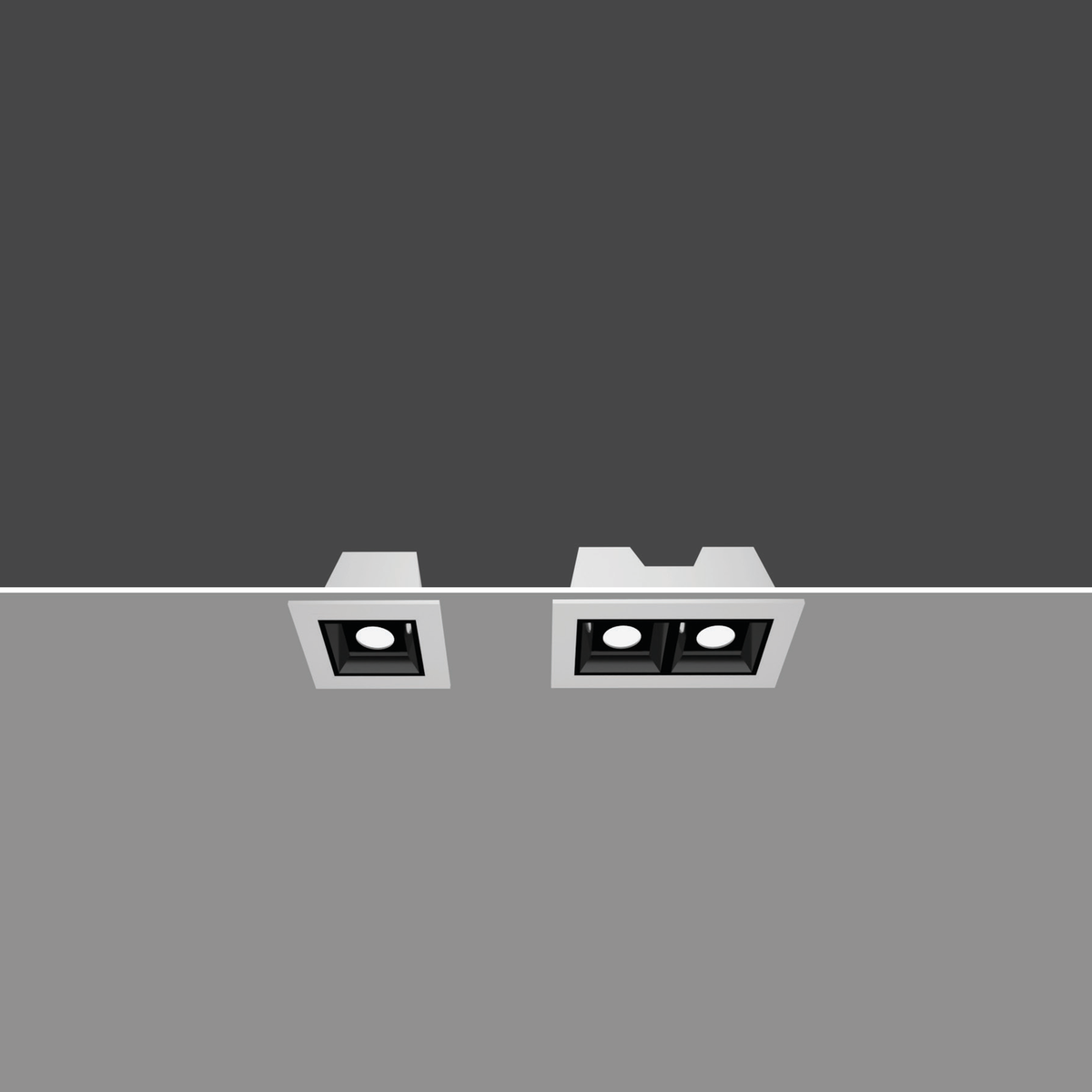 Original MATRIX white-body family photograph showing the 2W single and 4W twin optical layouts, preserved without finish alteration.