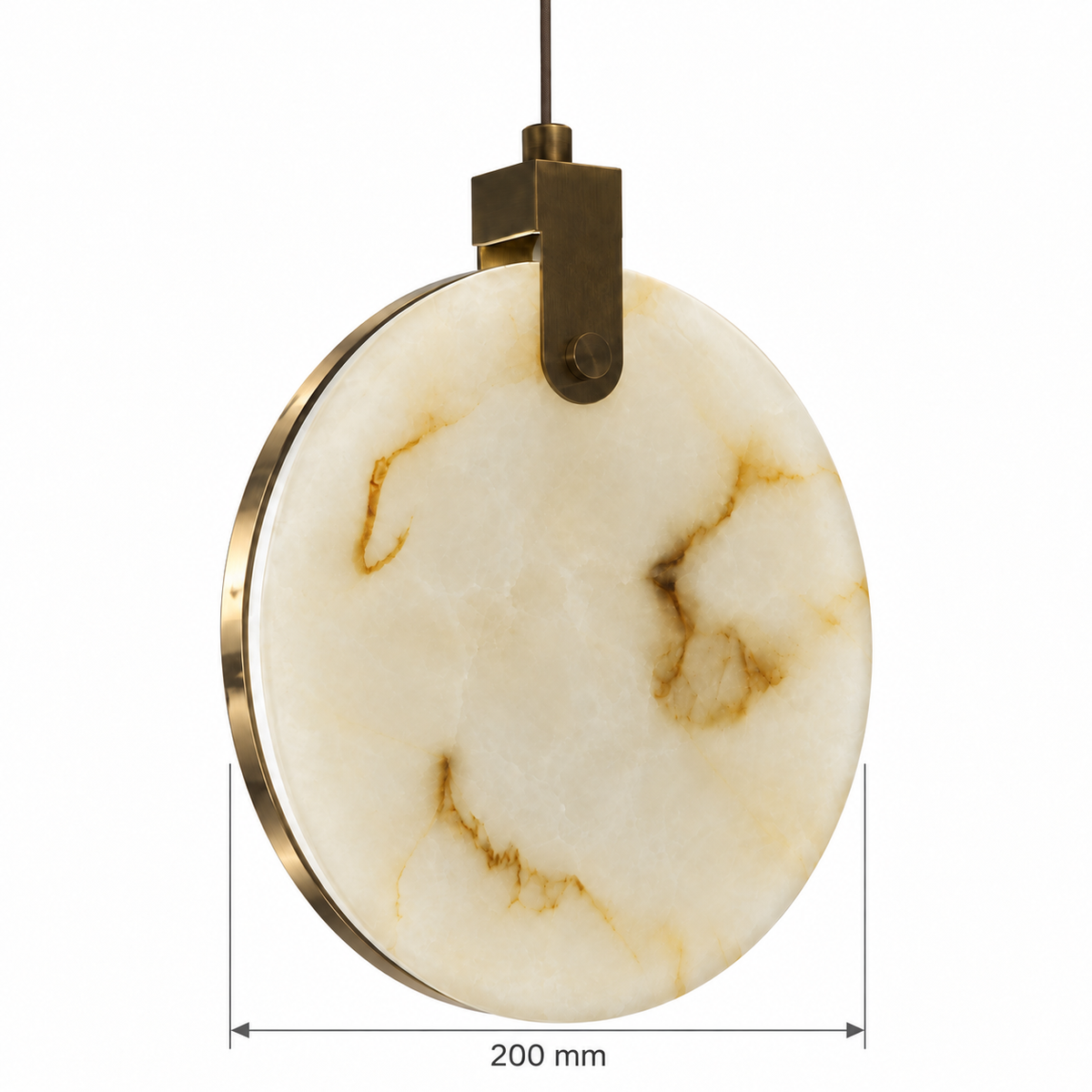 Medallion Marble Disc Pendant Light, confirmed dimension diagram