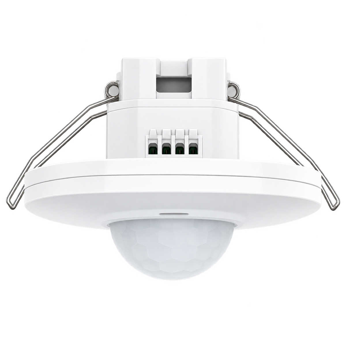 Merrytek MSA227S IR B1 recessed mounting PIR motion sensor with spring clips on transparent background