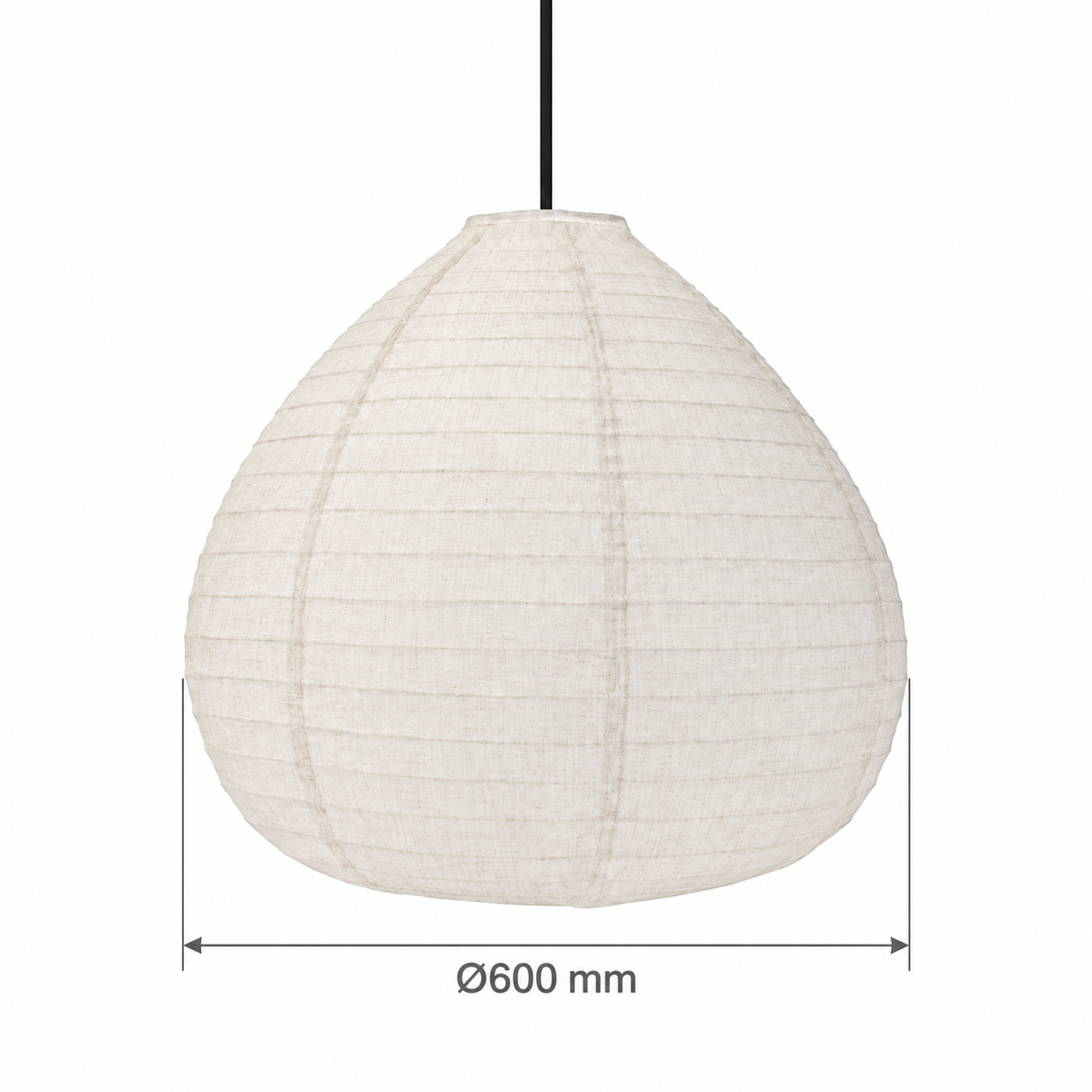 Nivelle Pear-Shaped Cloth Pendant – confirmed dimensions in millimetres