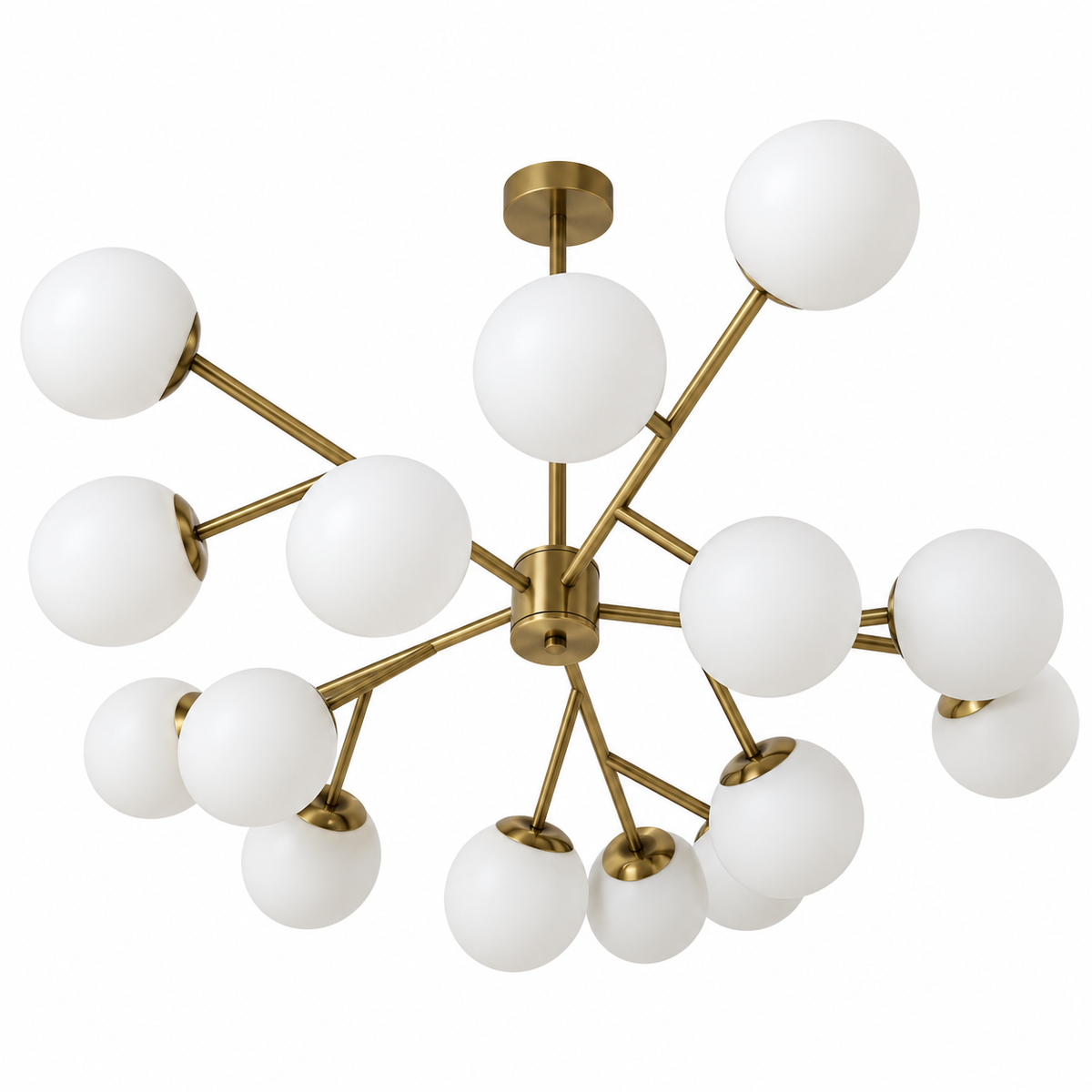 Olivere Fifteen-Globe Glass Chandelier – studio view on white