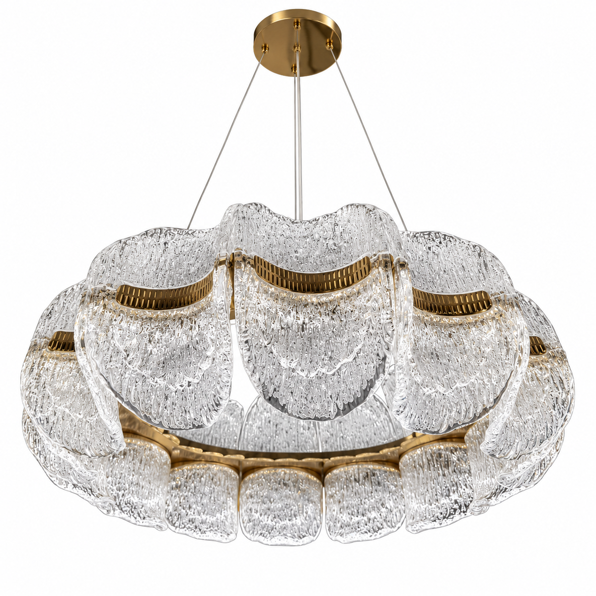 Ondella Layered Acrylic Chandelier, studio view on white
