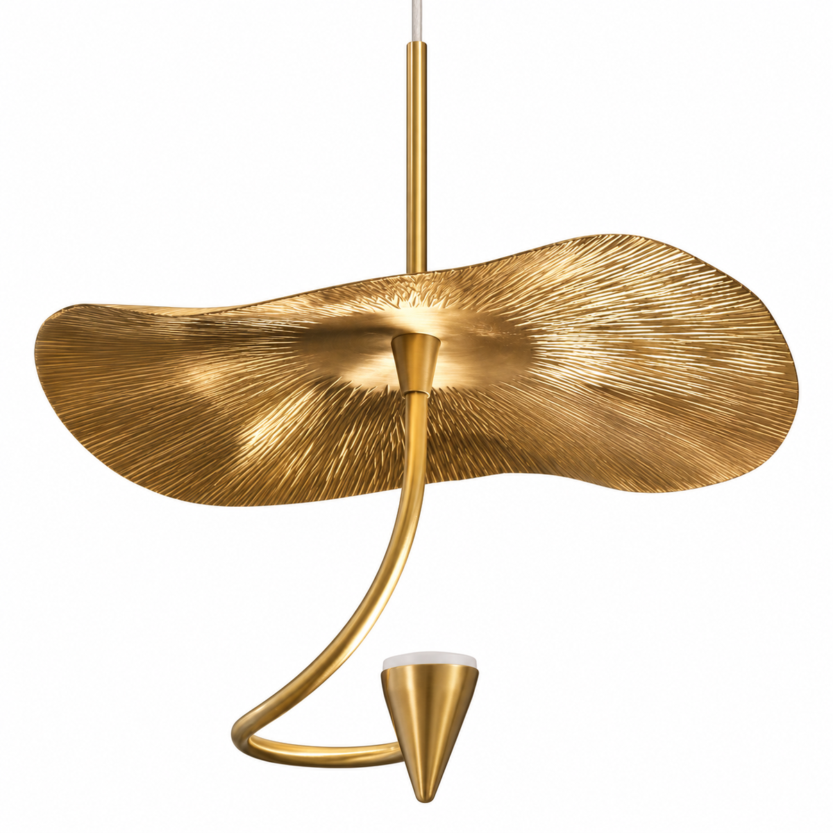 Ondine Sculptural Wave Pendant Light, studio view on white