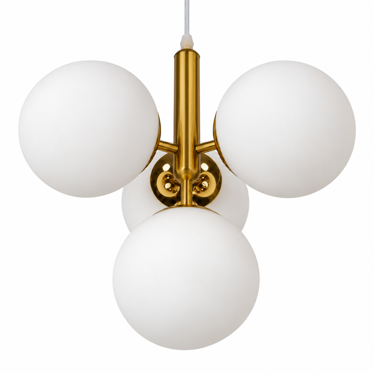 Orlina Four-Globe Pendant Light – studio view on white