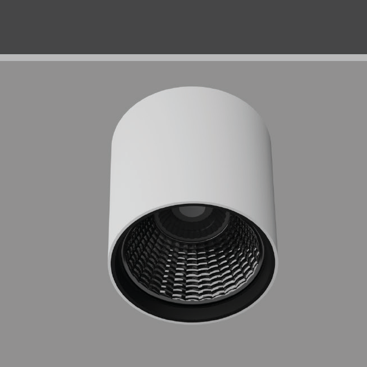 PISTON white-body cylindrical surface downlight with faceted optical reflector, faithful original reference; black-body image unavailable.