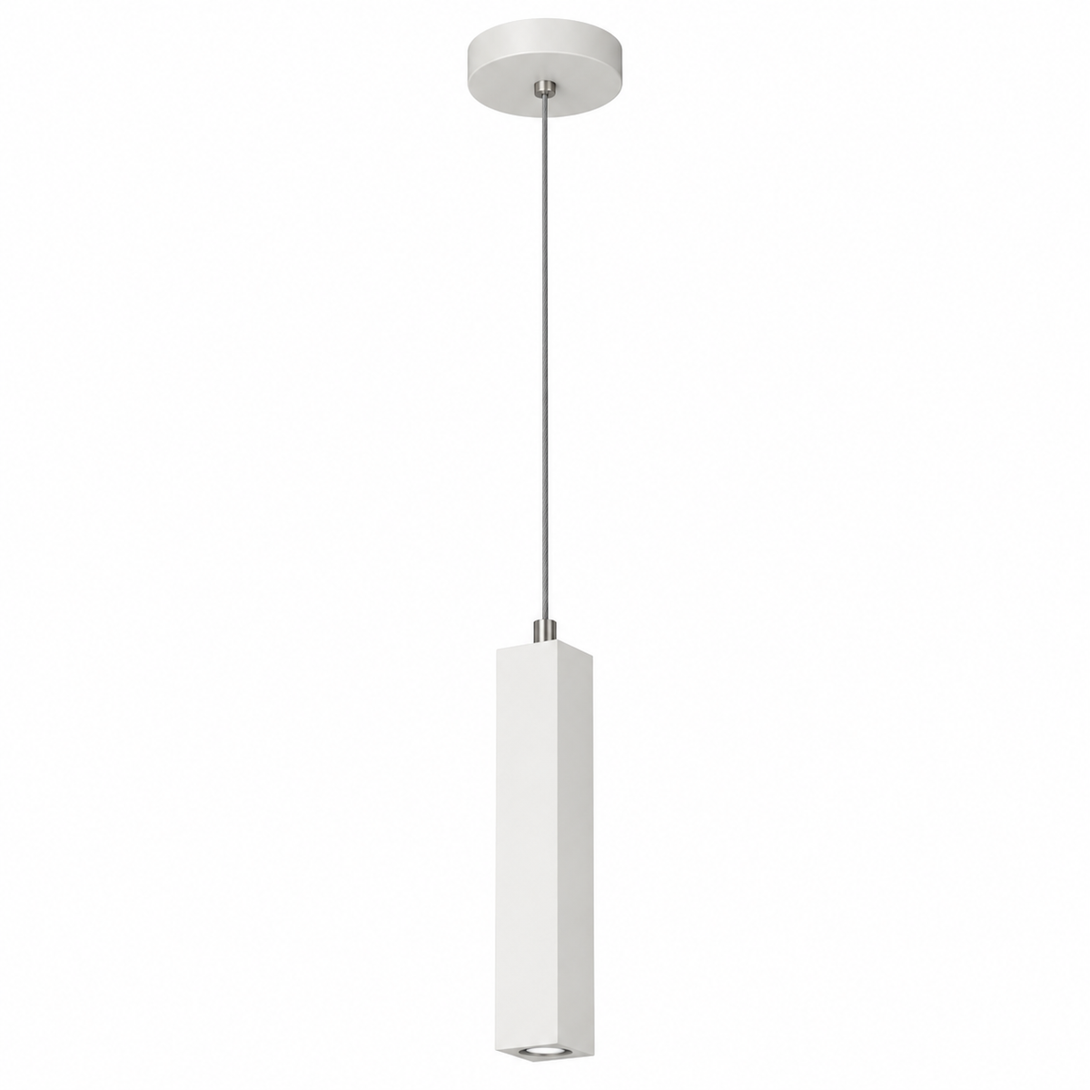 Prisma White Square Pendant Light, studio view on white