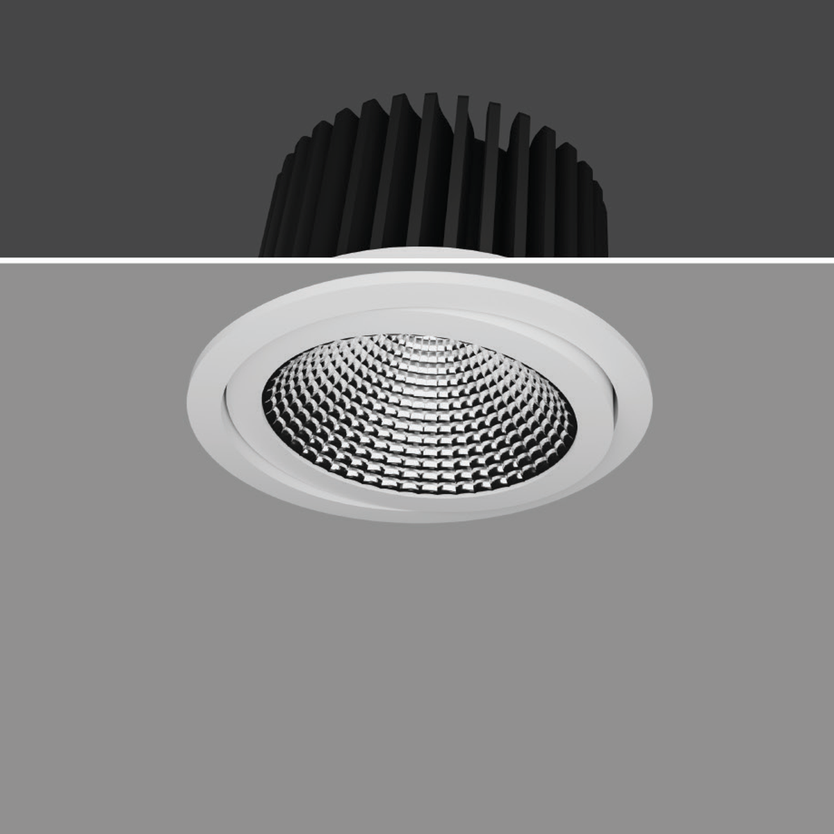 RADAR-MOVABLE 40W/50W family representative white-body installed view; exact wattage not identified.