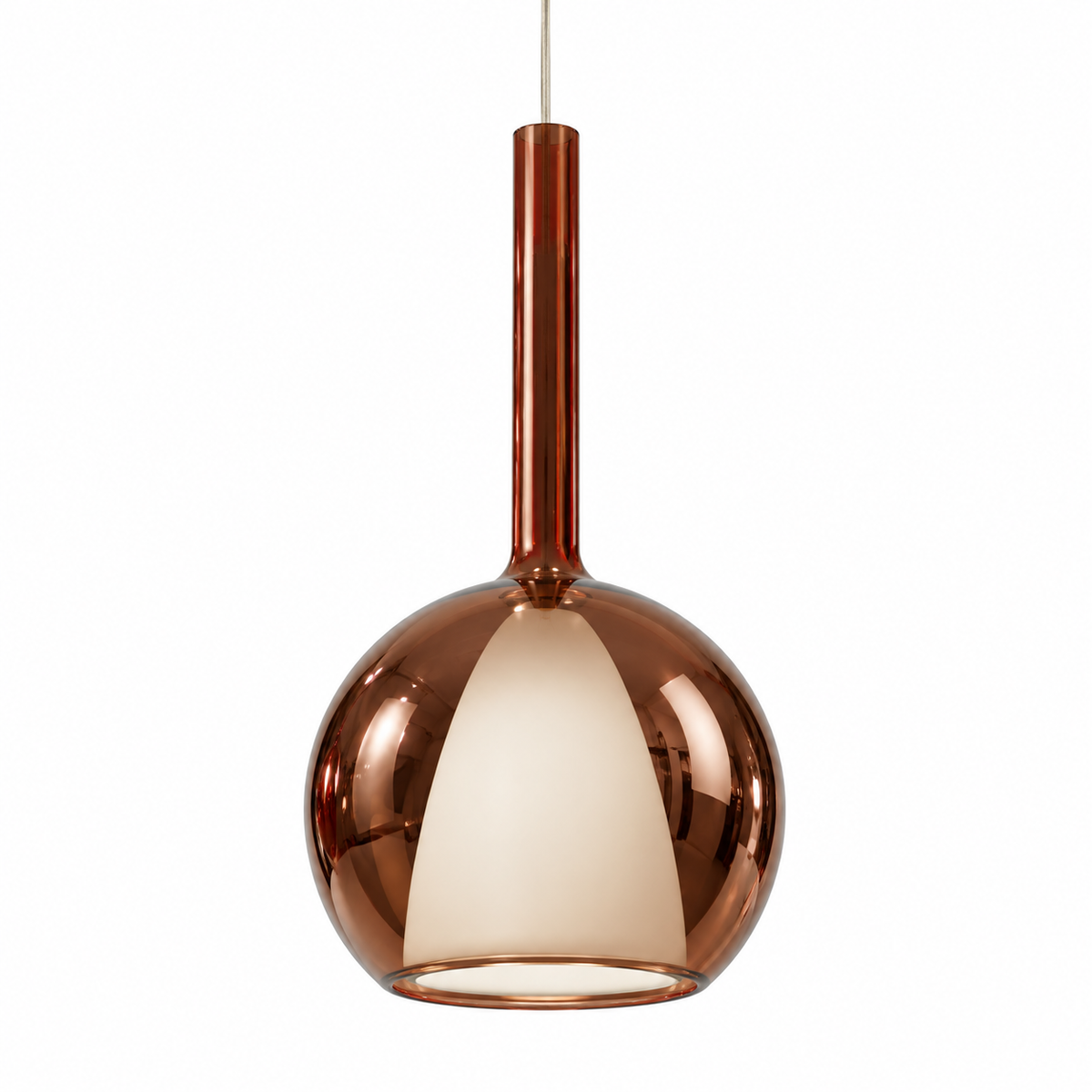 Red Wine Glass Single Pendant, unlit studio view