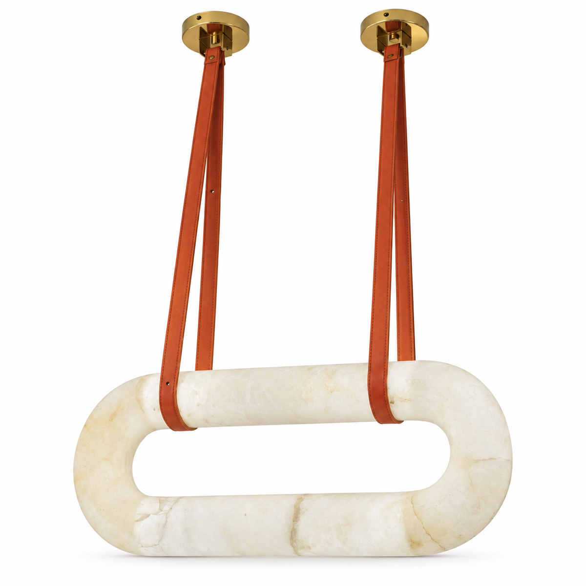 Sella Oblong Faux-Stone Loop Pendant Light, studio view on white