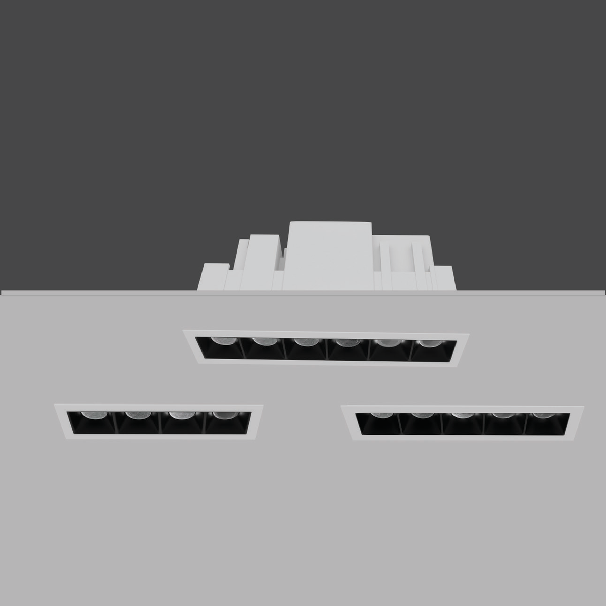 Original SLENDER-02 white-body reference showing the unlabelled 10W–16W optical layouts; no individual wattage association.