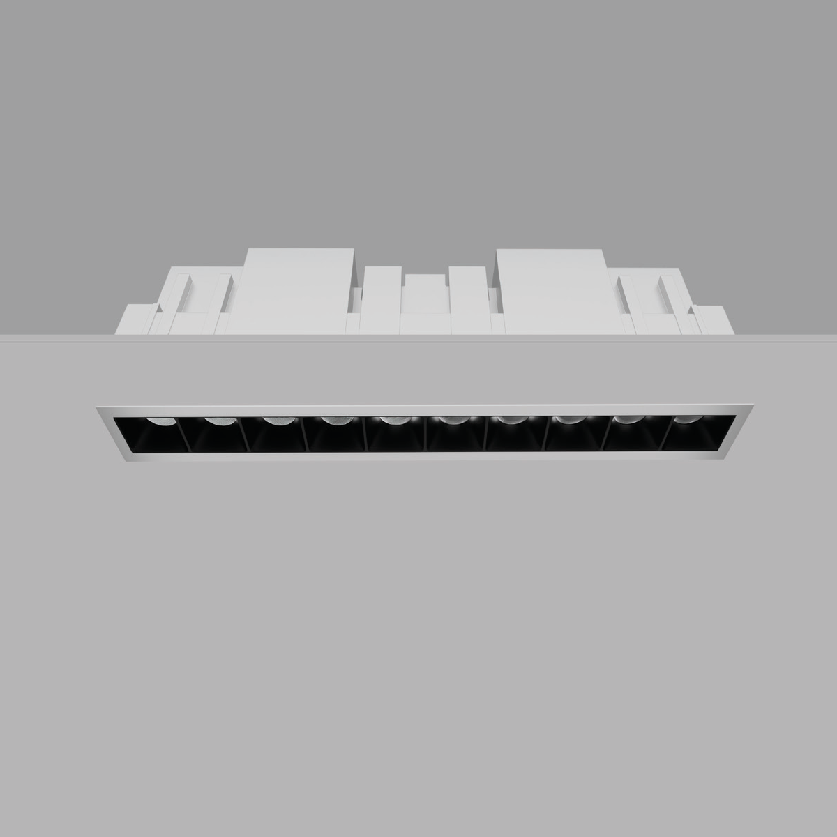 Original SLENDER-02 25W white-body recessed downlight, retaining the source housing and optical layout.