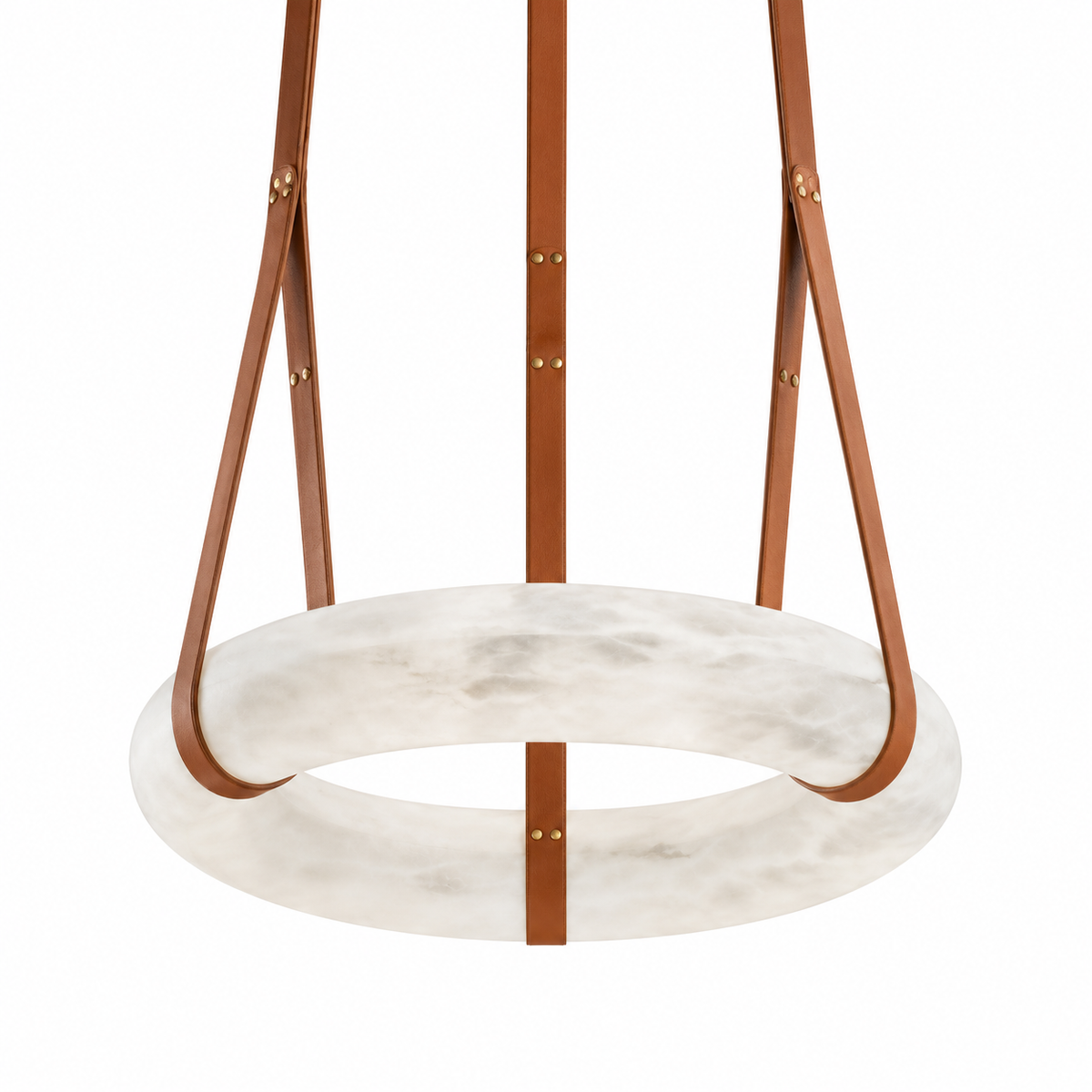 Sling Faux-Stone Ring Pendant Light, studio view on white
