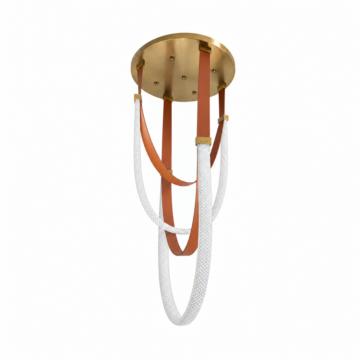 Solune Gold-Tone Silicone Ribbon Ceiling Light – studio view on white