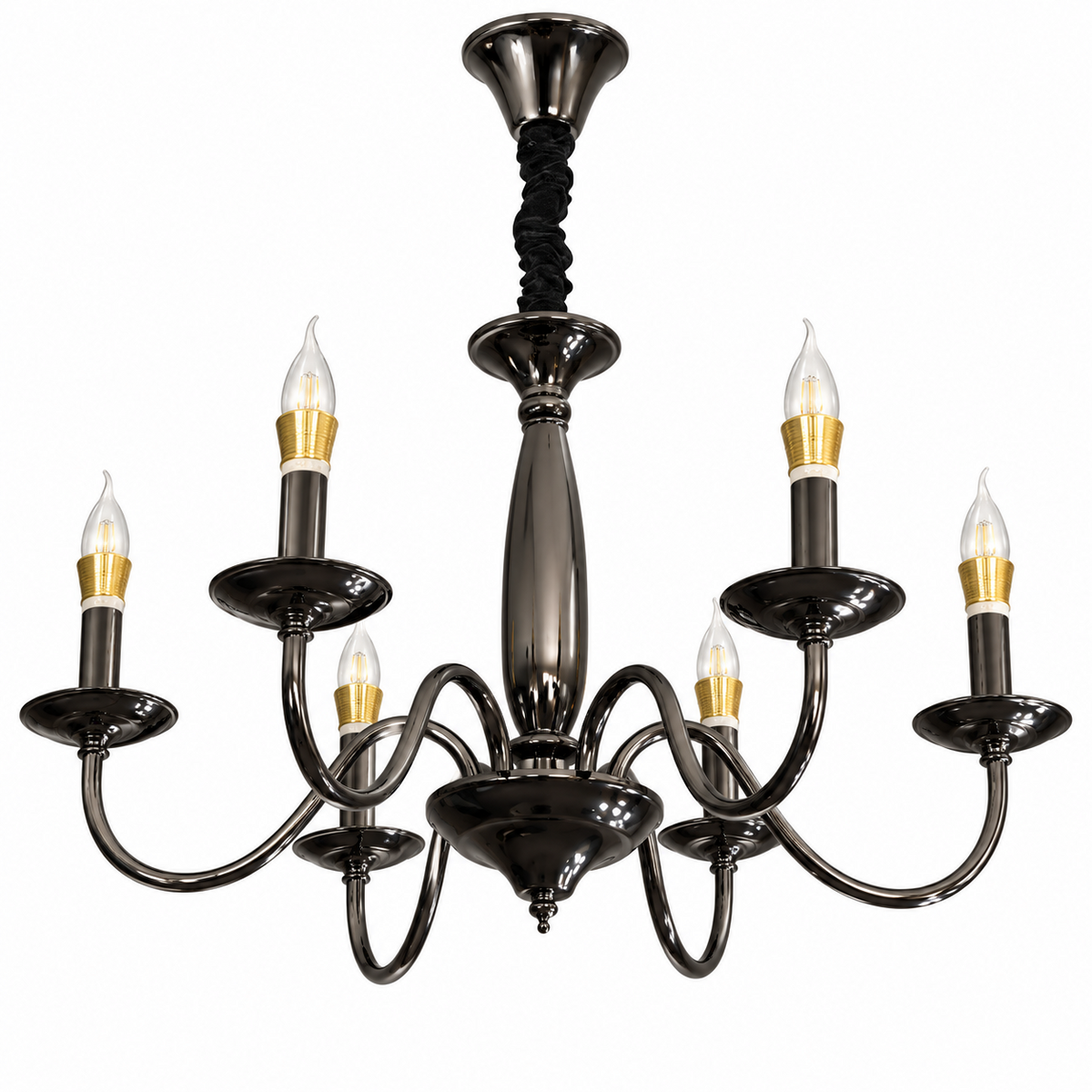 SYLVENNE-S PBK 6-light chandelier on a clean white background
