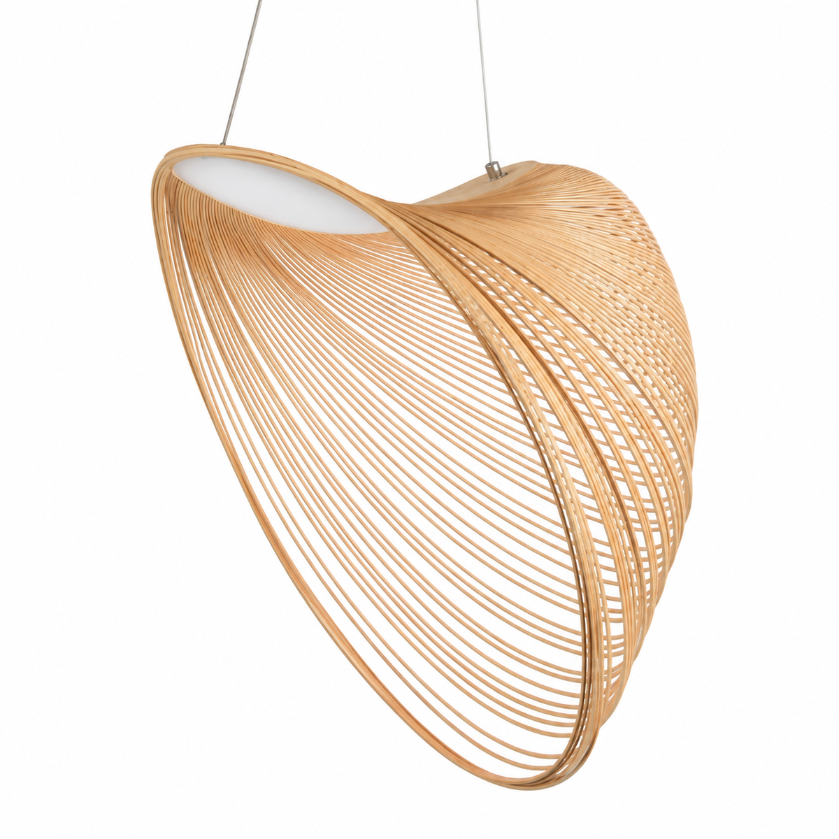 Sylvera Twisted Wood Lattice Pendant – studio view on white
