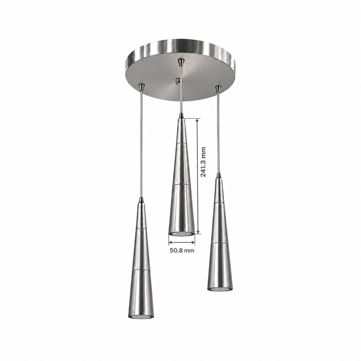 Tressa Aluminium Taper Chandelier, confirmed dimension diagram