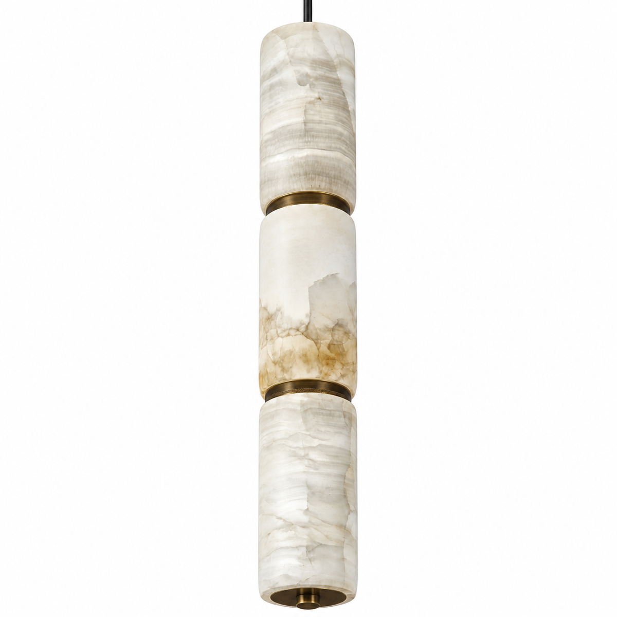 Trivelle Three-Section Marble Pendant – studio view on white
