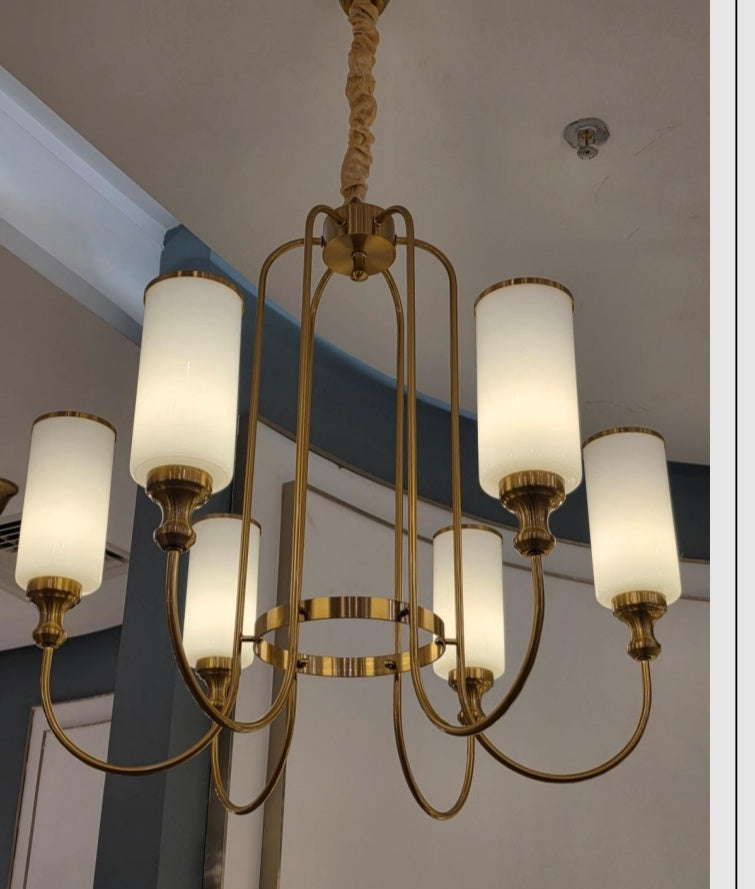 White glass GAB 6-light chandelier original product reference